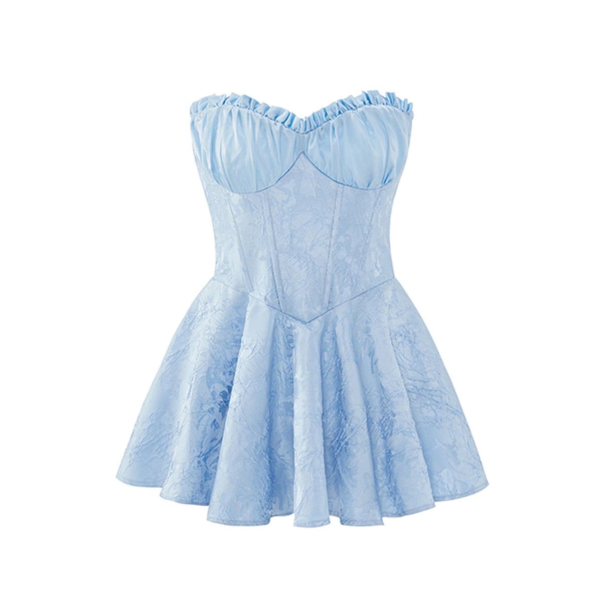Strapless Corset Ruffle Peplum Mini Dress - View 23