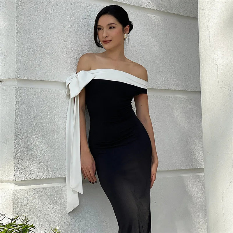 Diagonal Collar Backless Lace - Up Dress - View 19