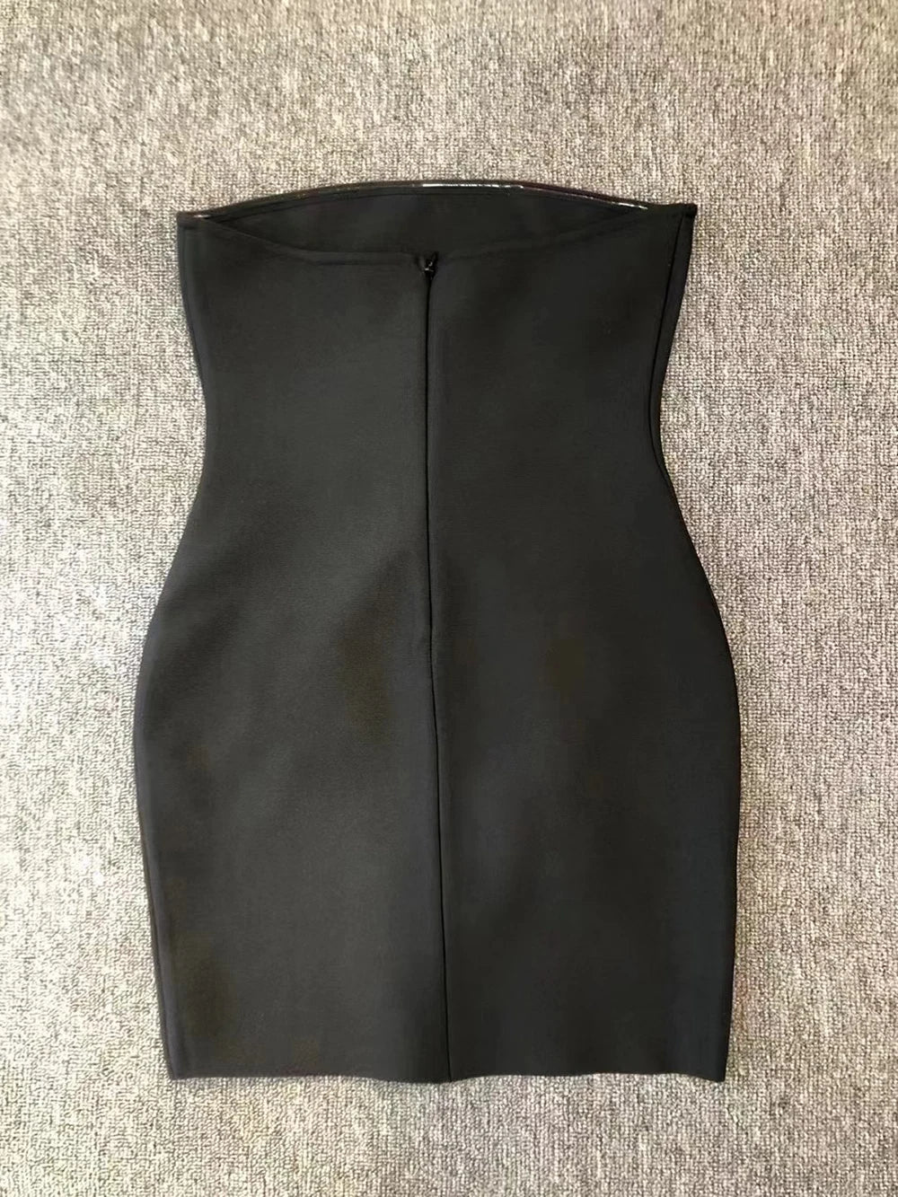 Diamonds Beaded Strapless Rayon Black Mini Dress - View 13