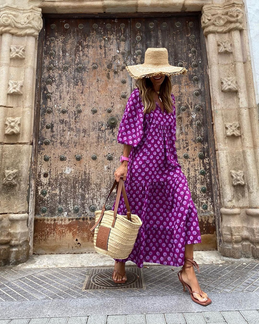 Puff Sleeve V-Neck Tie Front Tiered Maxi Summer Dress - View 7