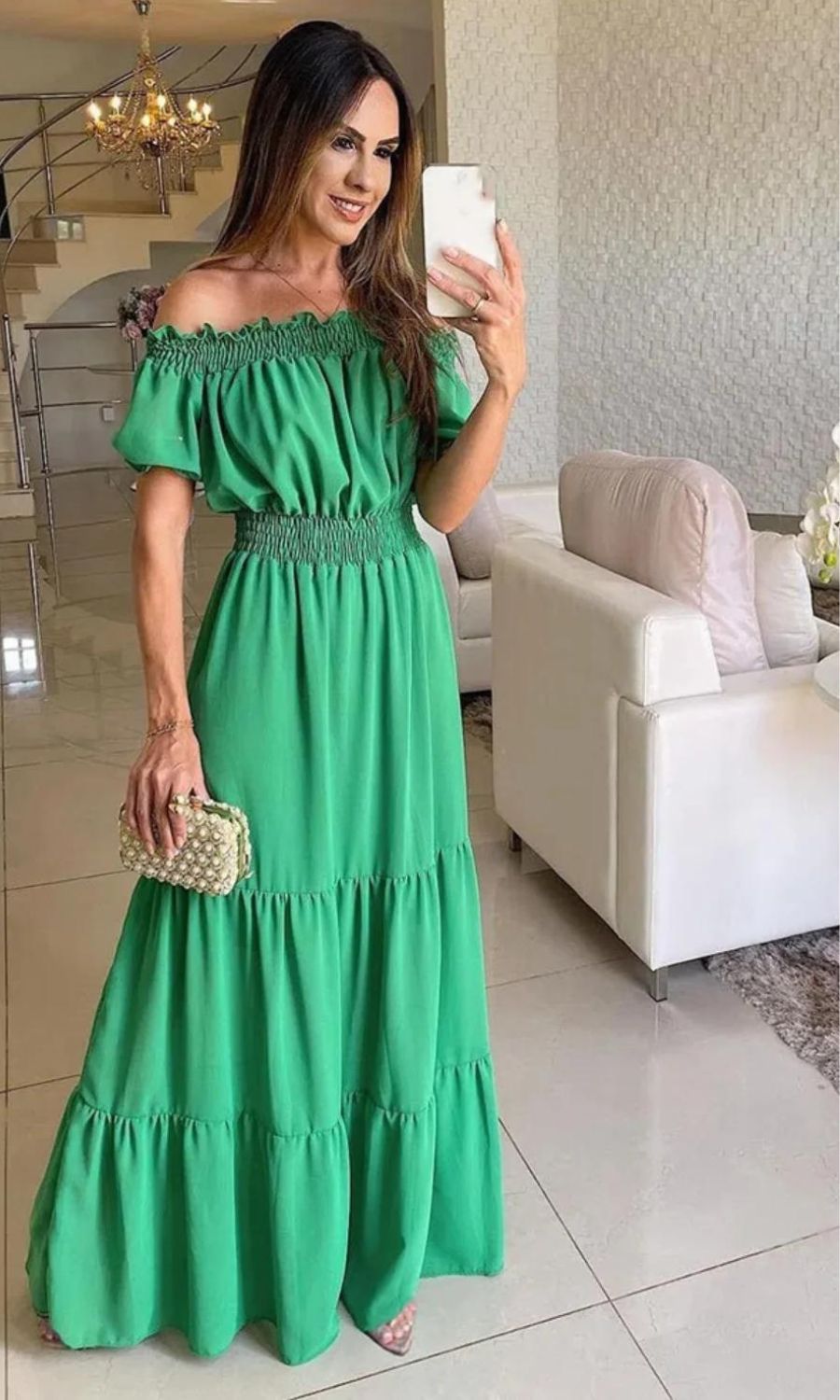 Ribbed V-Neck Short Sleeve Summer Midi Dress - View 9