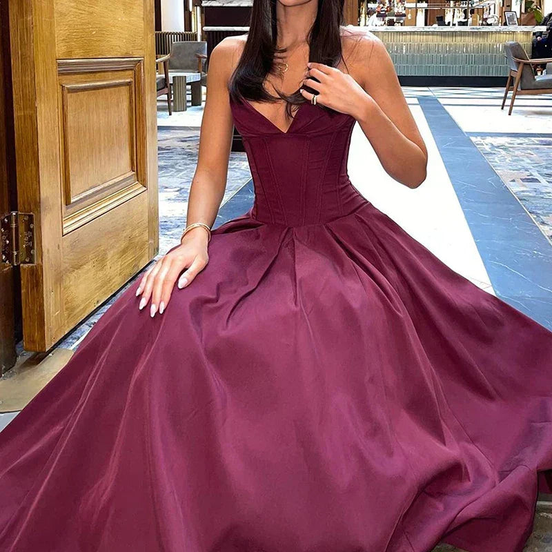 Multicolor V-Neck Wrap Off Shoulder Pleated Maxi Dress - View 20