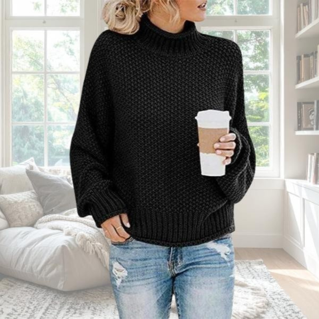 Turtleneck Chunky Cable Knit Sweater 3