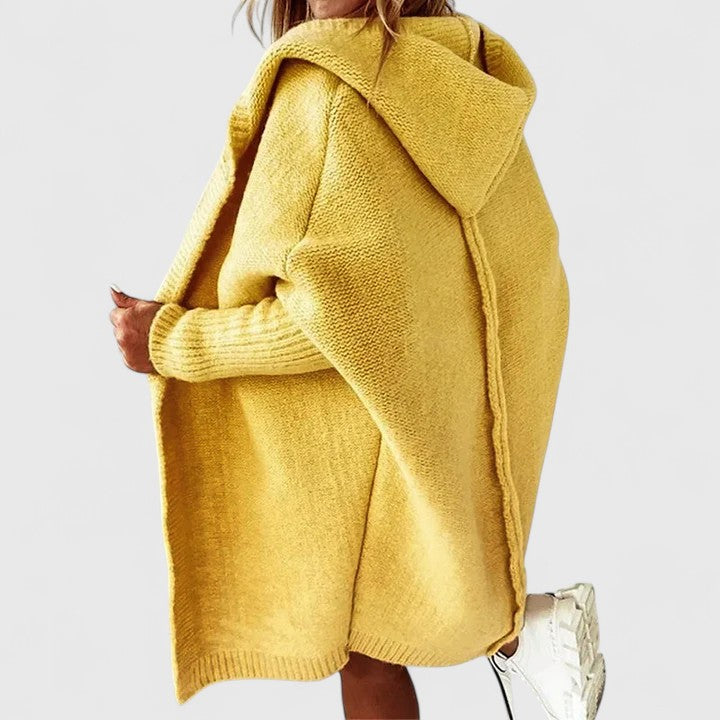 Hooded Oversized Open Front Knit Cardigan 4