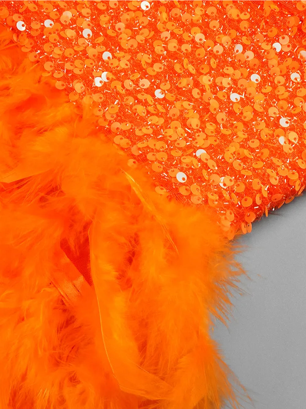 Sequin Sweetheart Cross Strap Feather Skirt Mini Dress - View 3