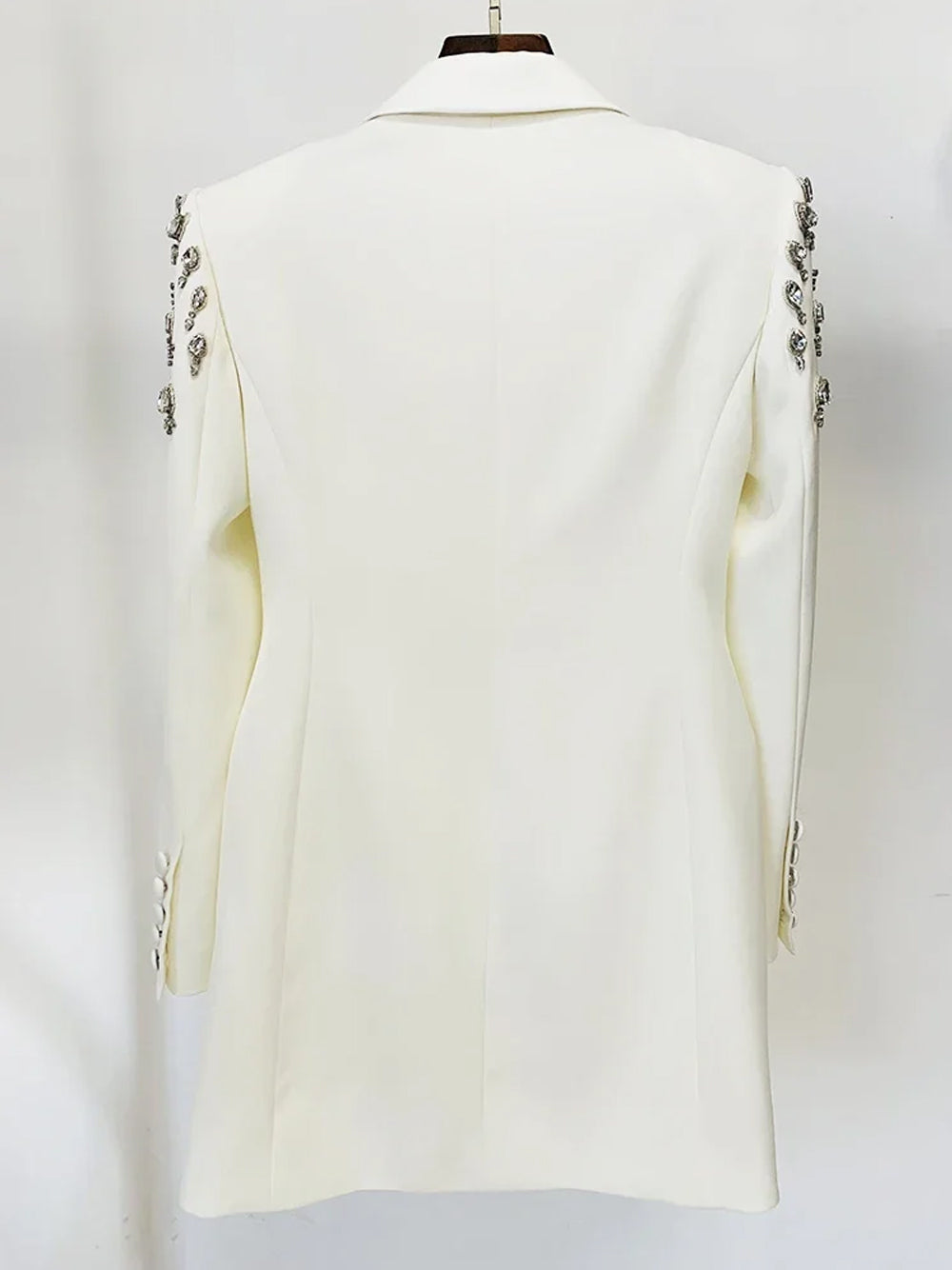 Rhinestone Crystal Embellished Peaked Lapel Blazer Mini Dress - View 4