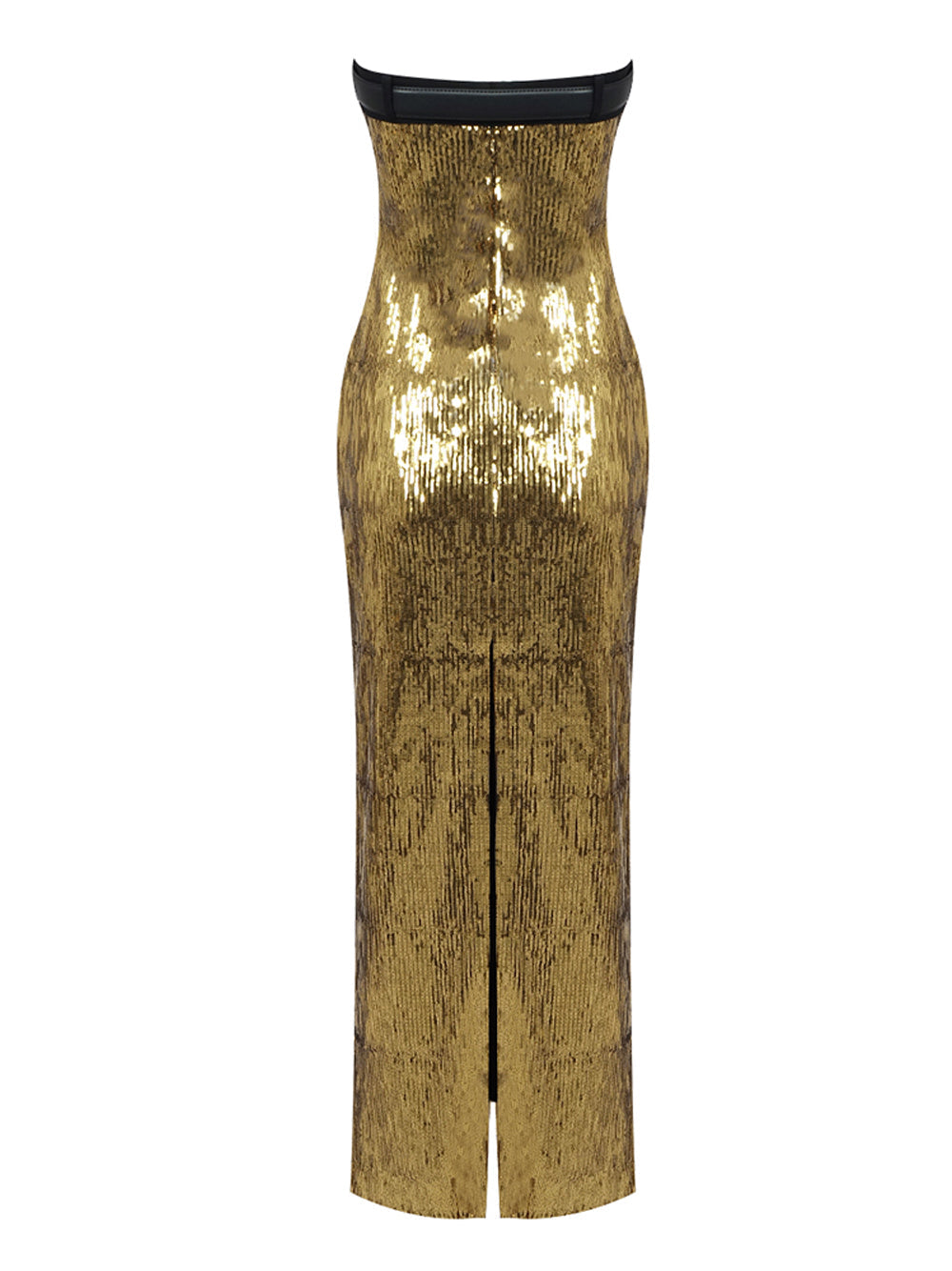 Sequin Strapless Ruched Bodycon Midi Dress - View 4