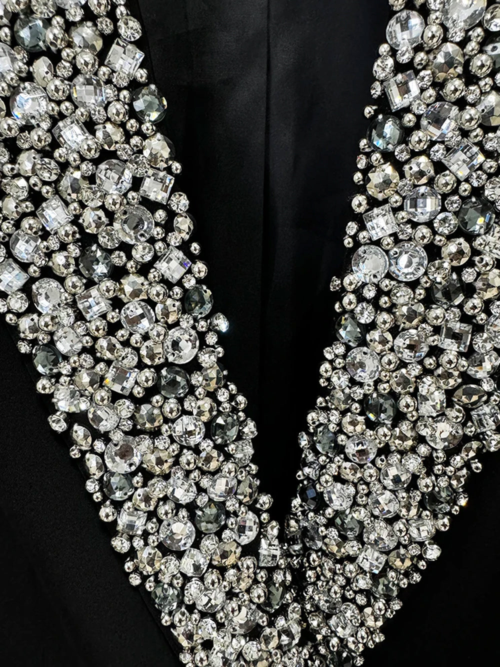 Rhinestone Crystal Embellished Double Breasted Blazer Mini Dress - View 9