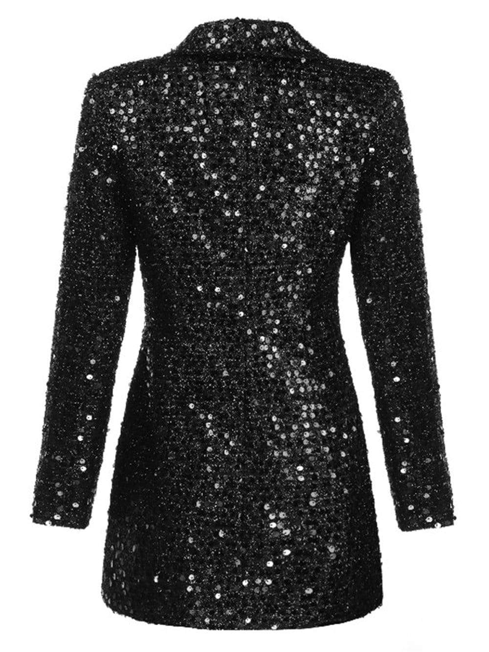 Sequin Blazer Style Bodycon Dress - View 8