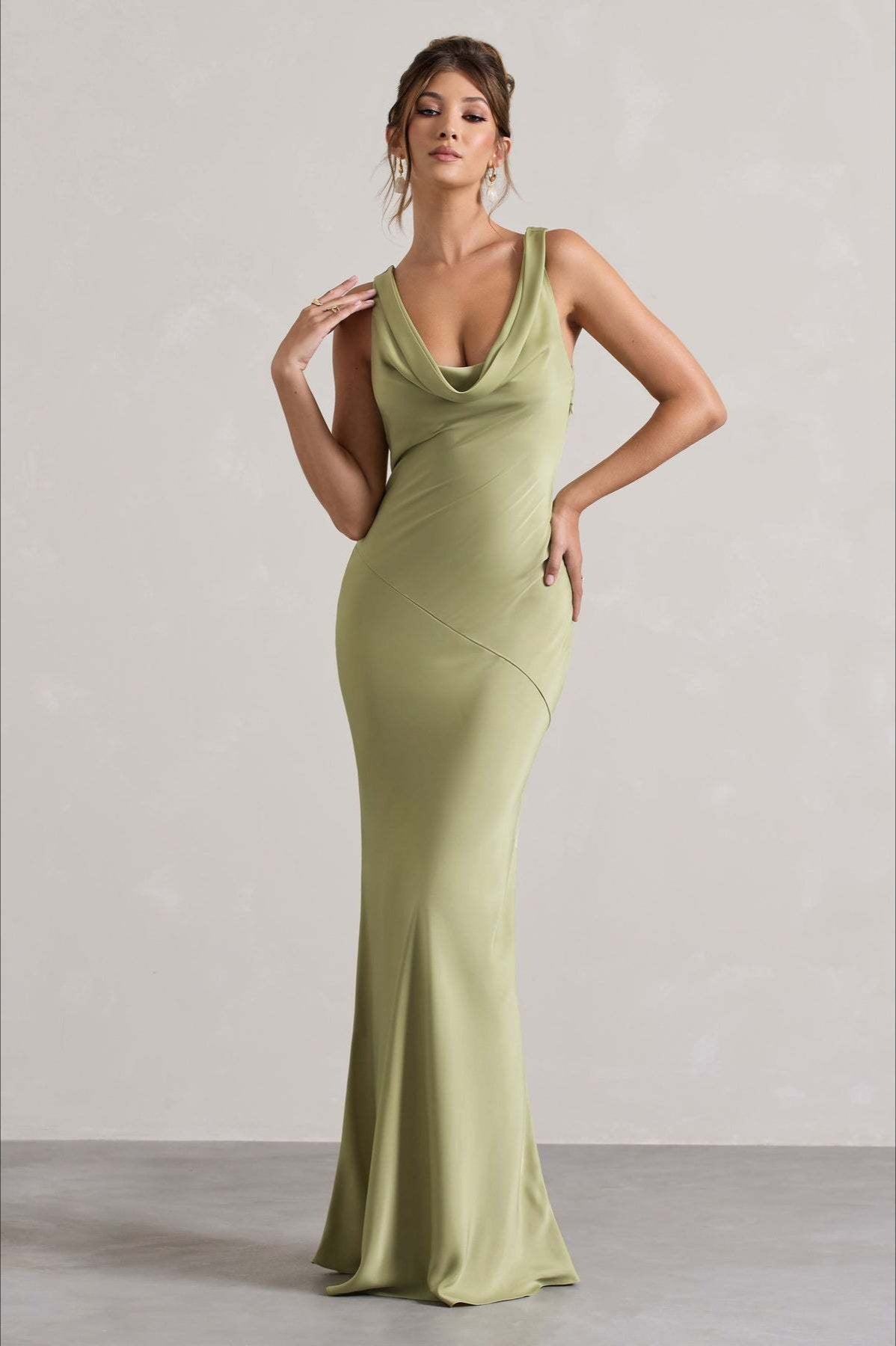 Elegant Satin Mermaid Backless Bodycon Dress - View 7