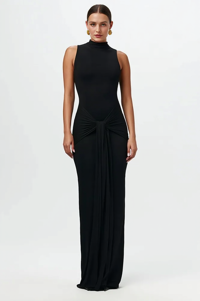 High Neck Sleeveless Tie Waist Wide Leg Jumpsuit 4