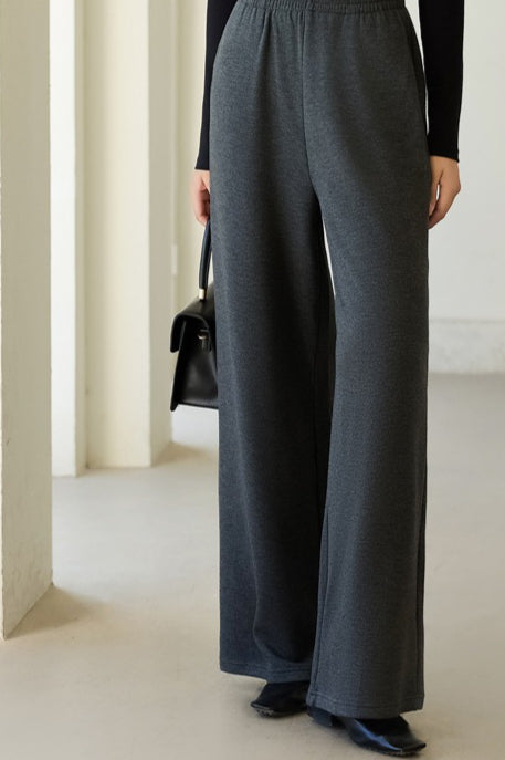 Antibacterial Fleece High Waist Knit Pants