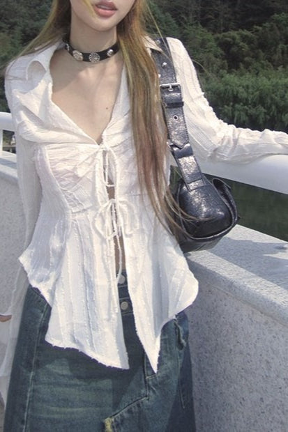 Unique Y2K Chiffon Blouse