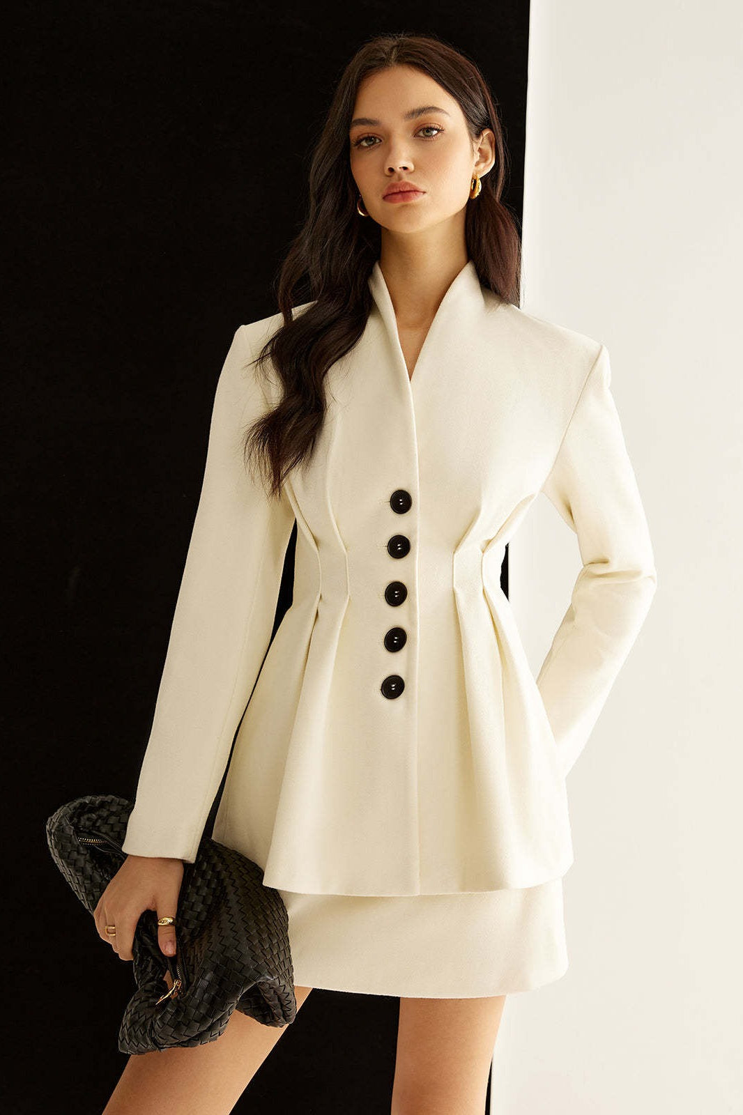 Tailored Ruched Waist Blazer