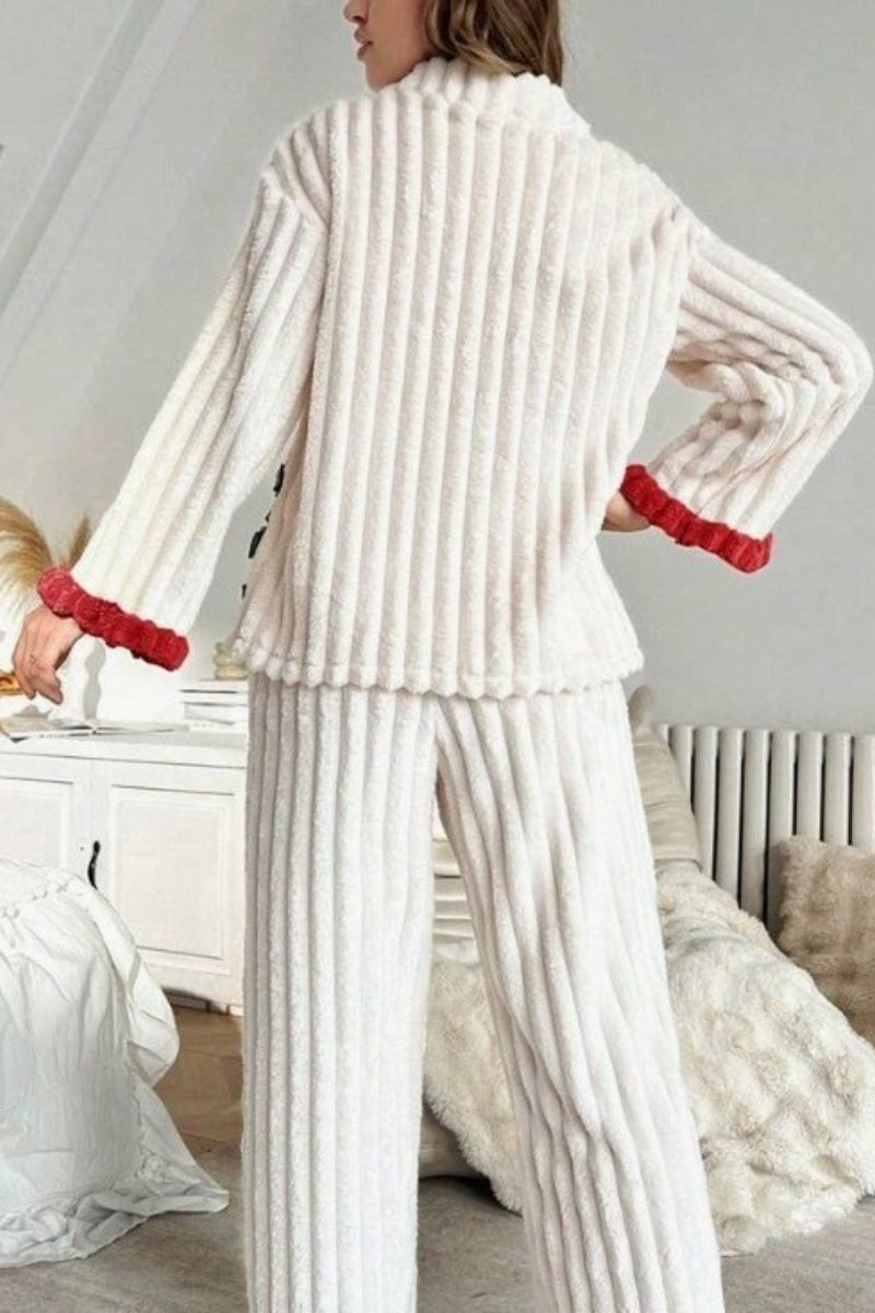 Floral Fleece Sleepwear Pajama Set