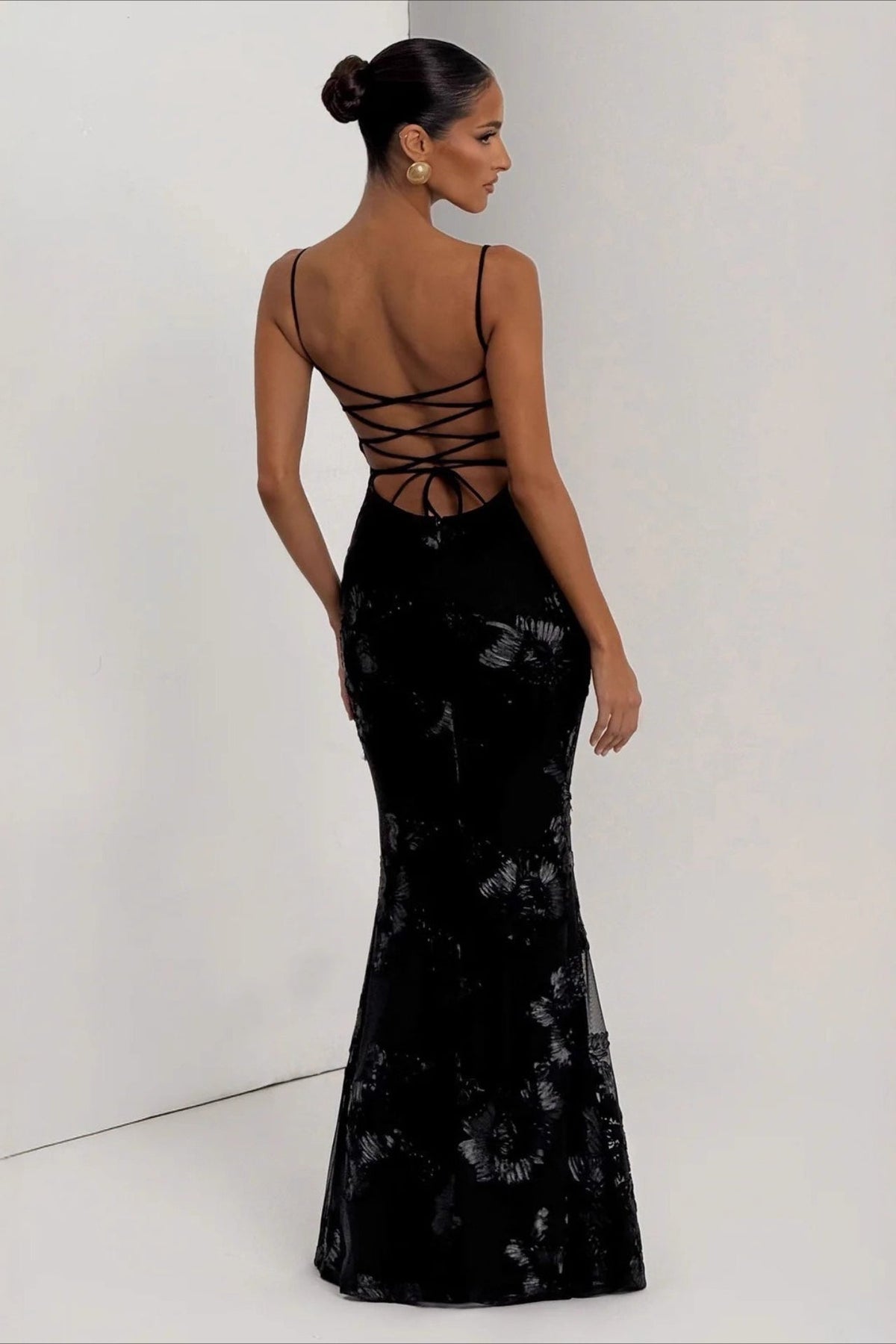 Backless Floral Maxi Dress