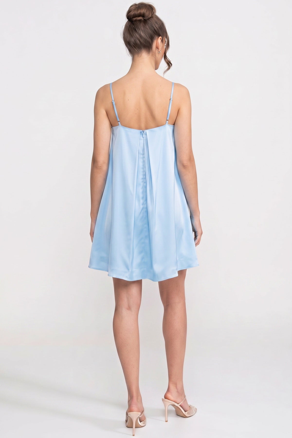Spaghetti-Strap Mini Dress - Blue - View 7