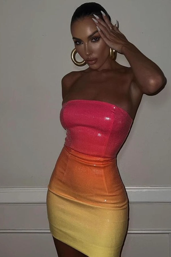 Sequin Strapless Bodycon Mini Dress - View 4