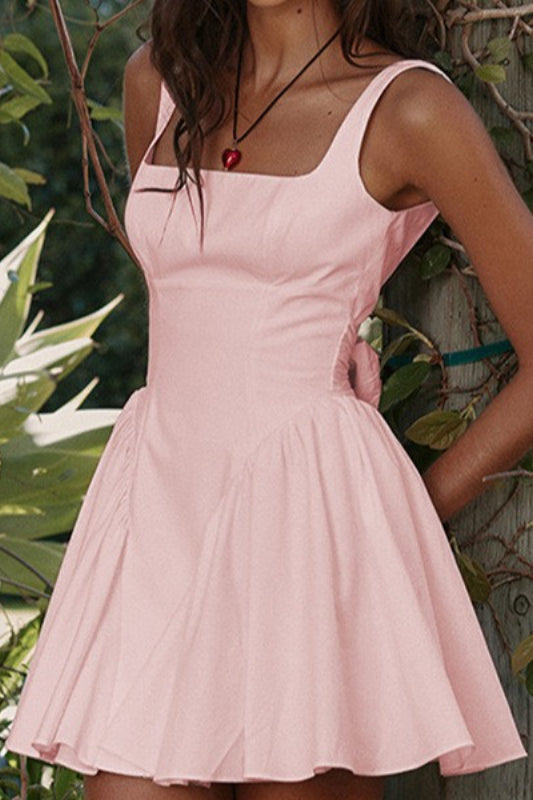 Open Back Bow Mini Dress