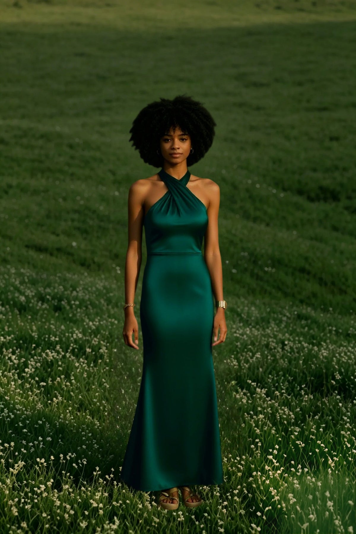 Cross Halter Neck Sleeveless Bodycon Maxi Gown 3