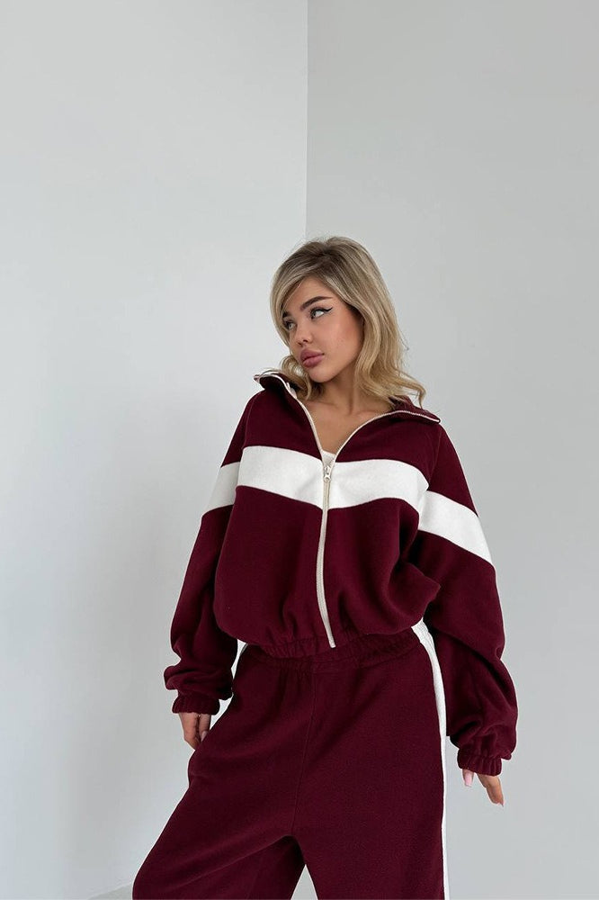 Zip Front Top Pants Activewear Set