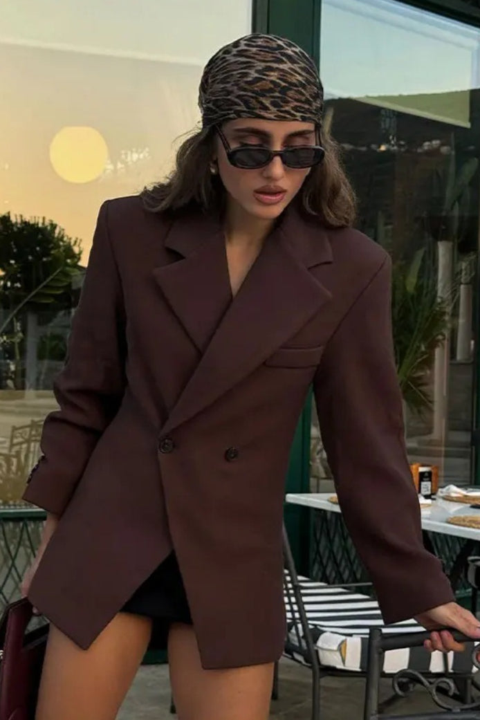 Two-Button Tailored Notch Lapel Blazer