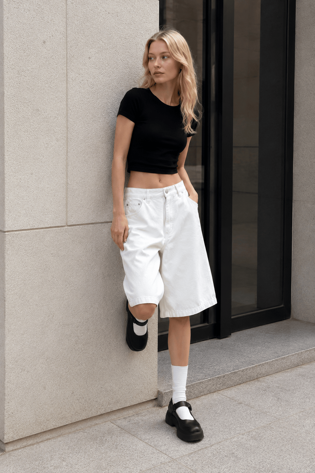 High-Waist Wide-Leg Denim Jeans