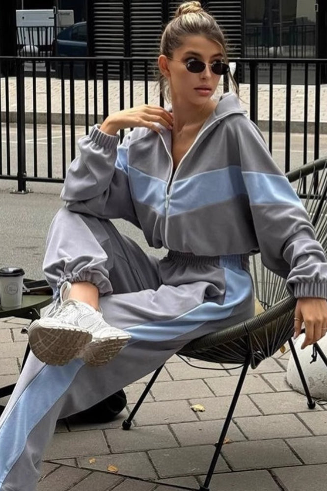 Zip Front Top Pants Activewear Set