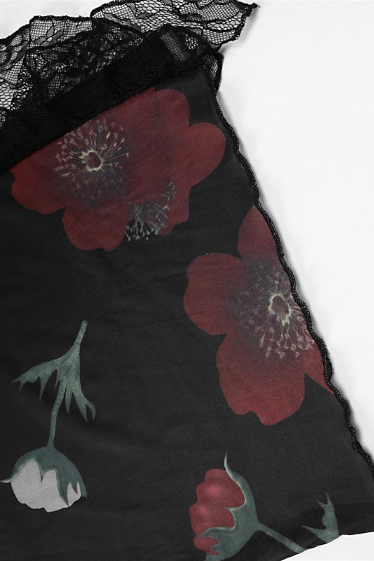 Off Shoulder Mesh Strapless Slit Slim Floral Dress - View 7