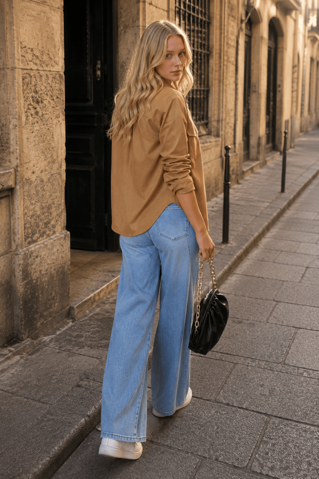 Vintage Washed Wide-Leg Denim Jeans