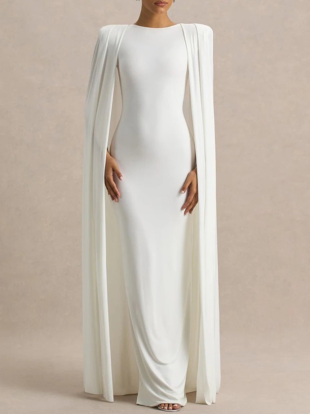 Cape Sleeve Bodycon Maxi Gown