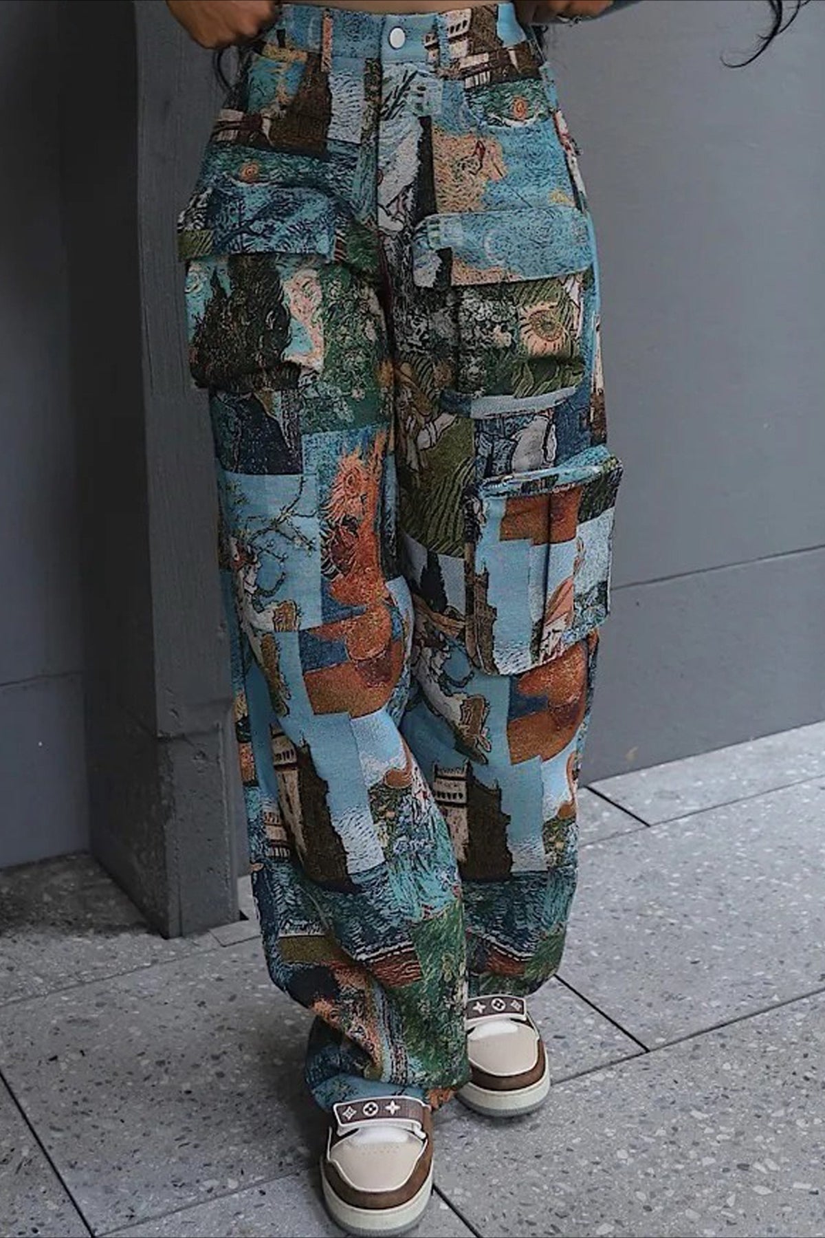 Jacquard Vintage Multi Pocket Stylish Cargo Pants