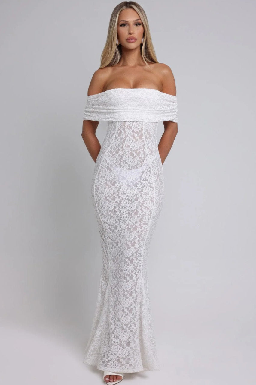 Floral Lace Backless Lace Dress - View 6