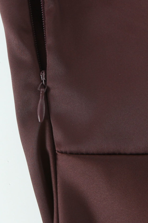 Square Neck Ruched Satin Bodycon Mermaid Dress - View 18