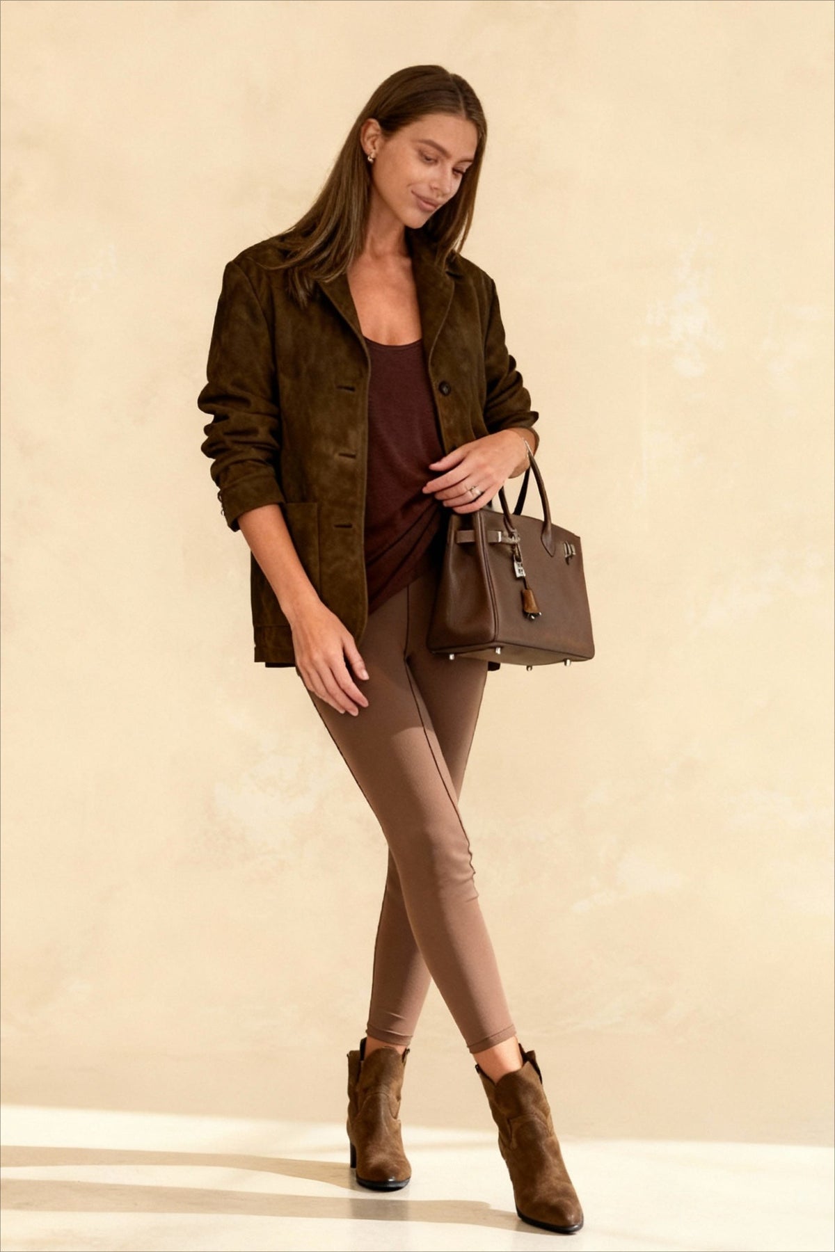 Fashion Elegant Stylish Warm Brown Lapel Jacket