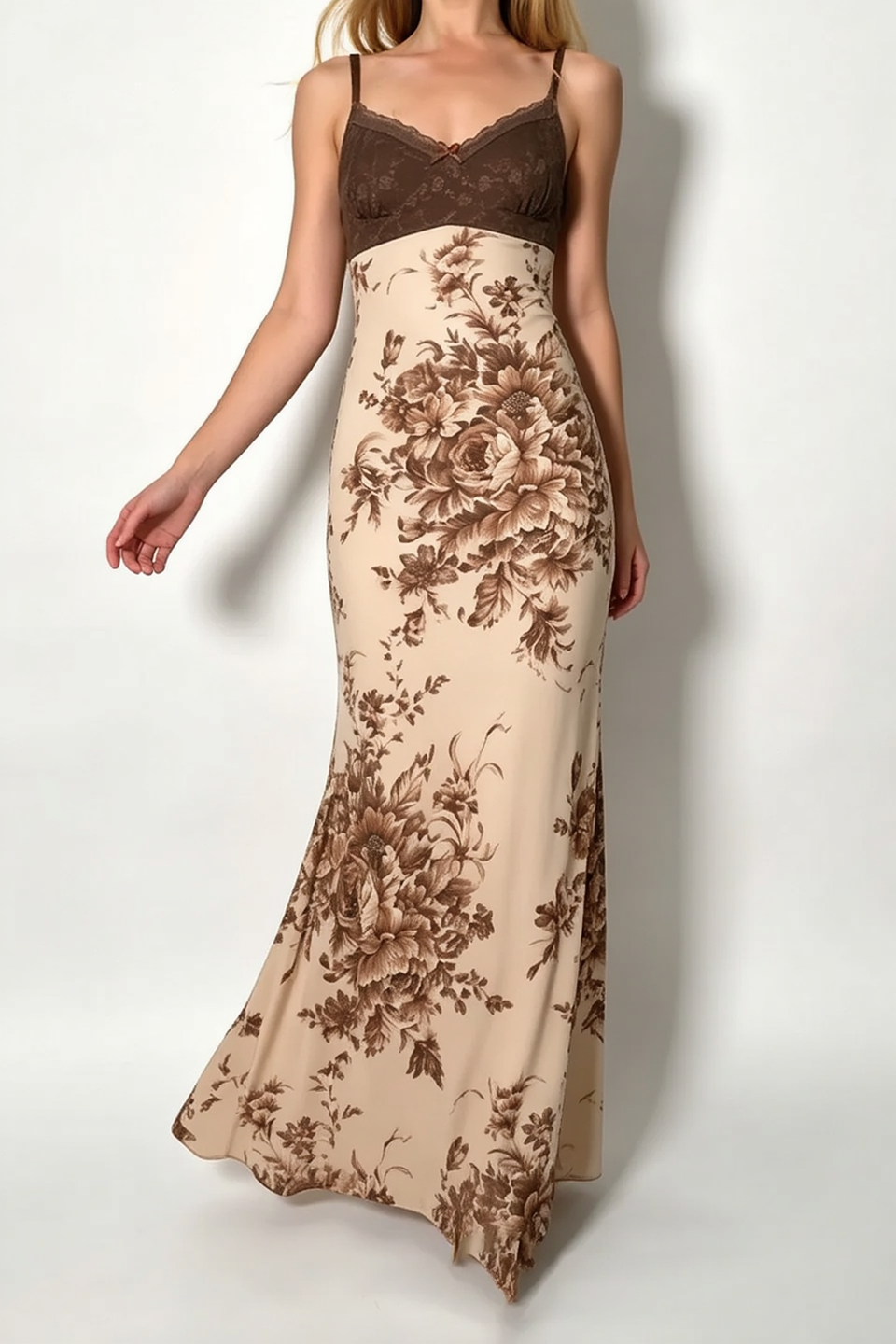 Vintage Washed Lace Floral Dress