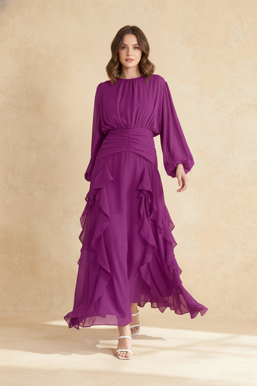 Leonie Ballon Sleeve Maxi Dress