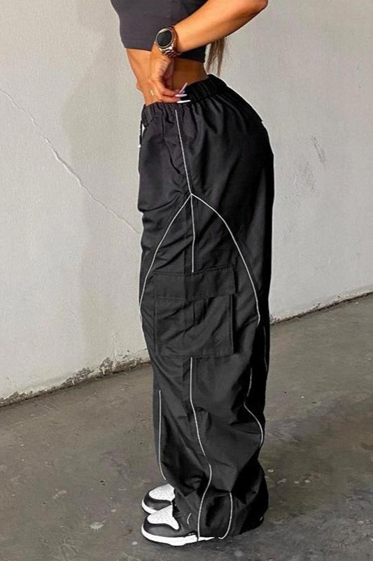 Vintage Street Straight Wide Leg Cargo Pants