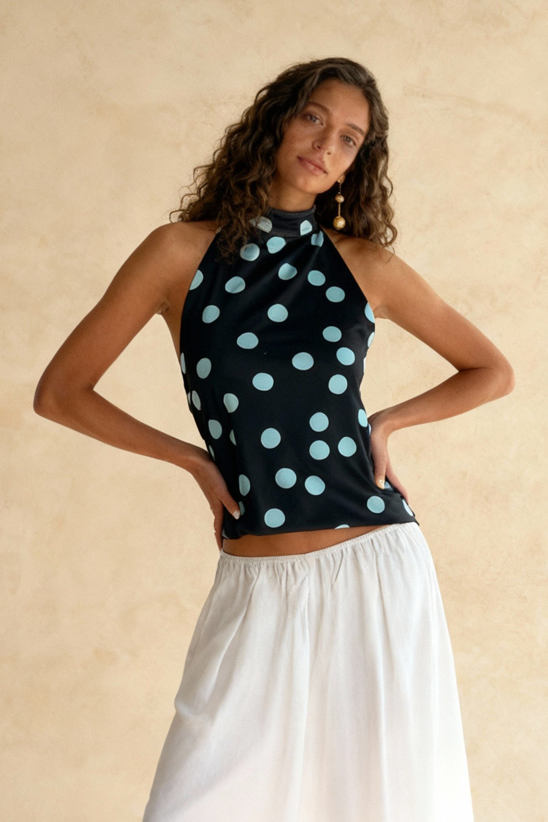 Backless Halter-Neck Crop Top