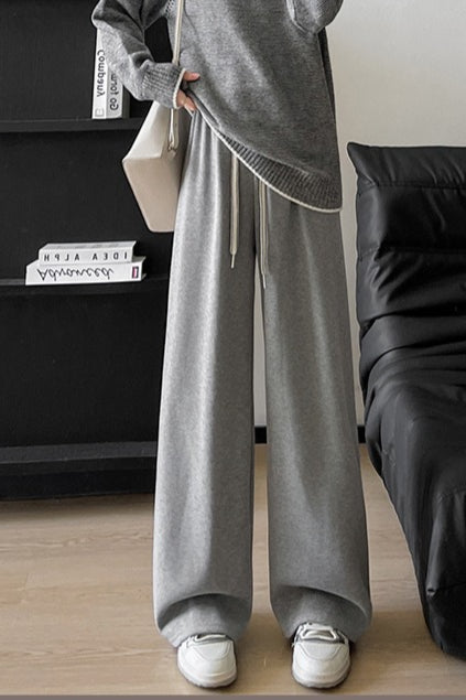 High Waist Plush Draped Knit Pants