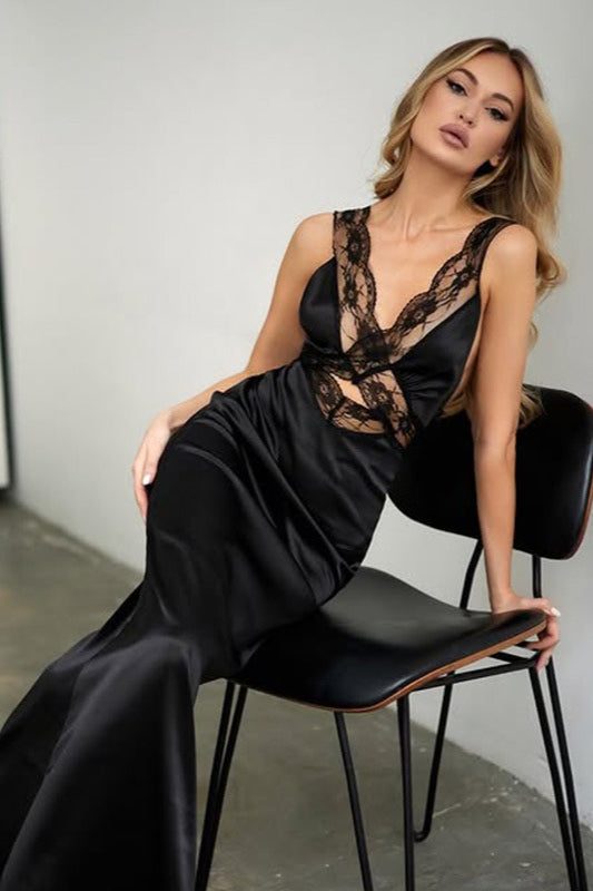 Lace Satin Dress