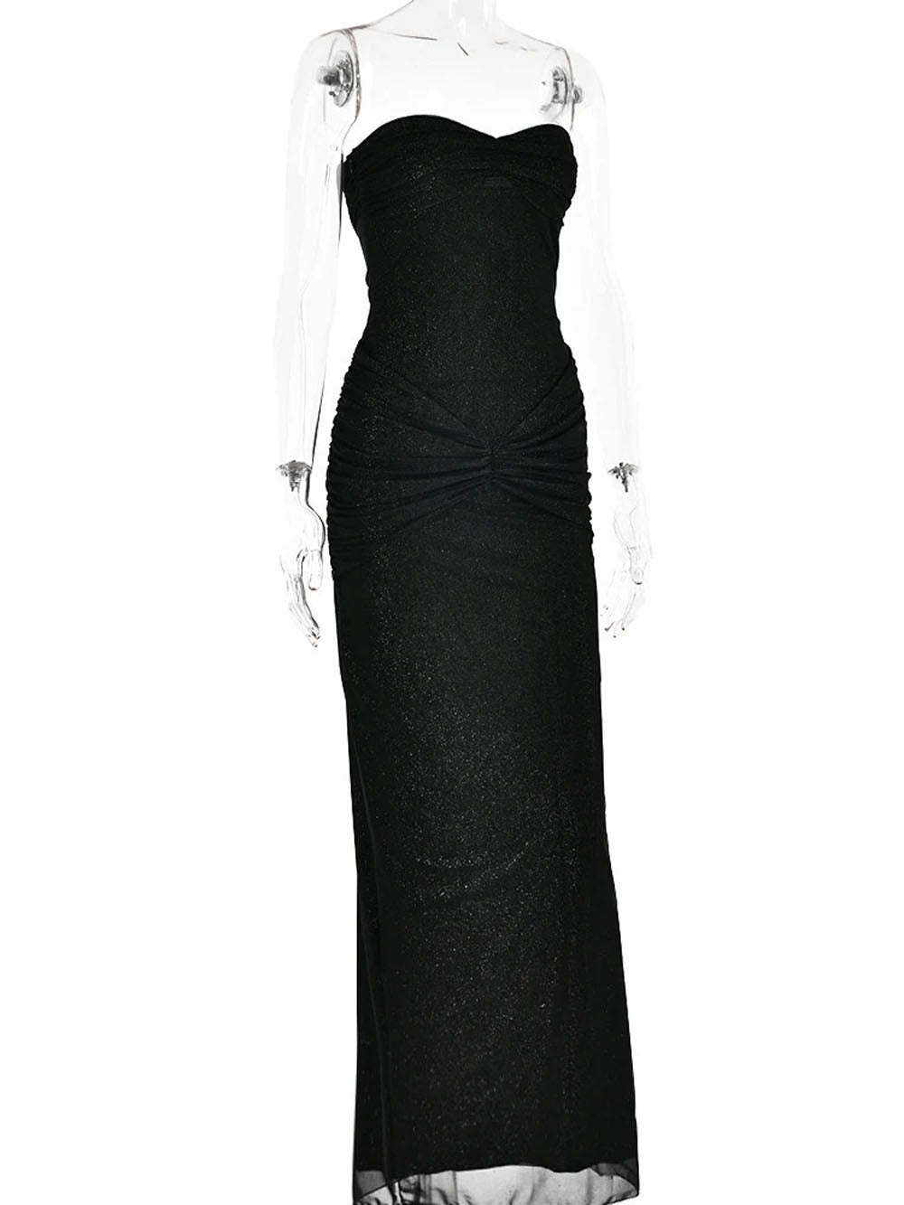 Eden Sleeveless Mesh Maxi Dress in Khaki - View 4
