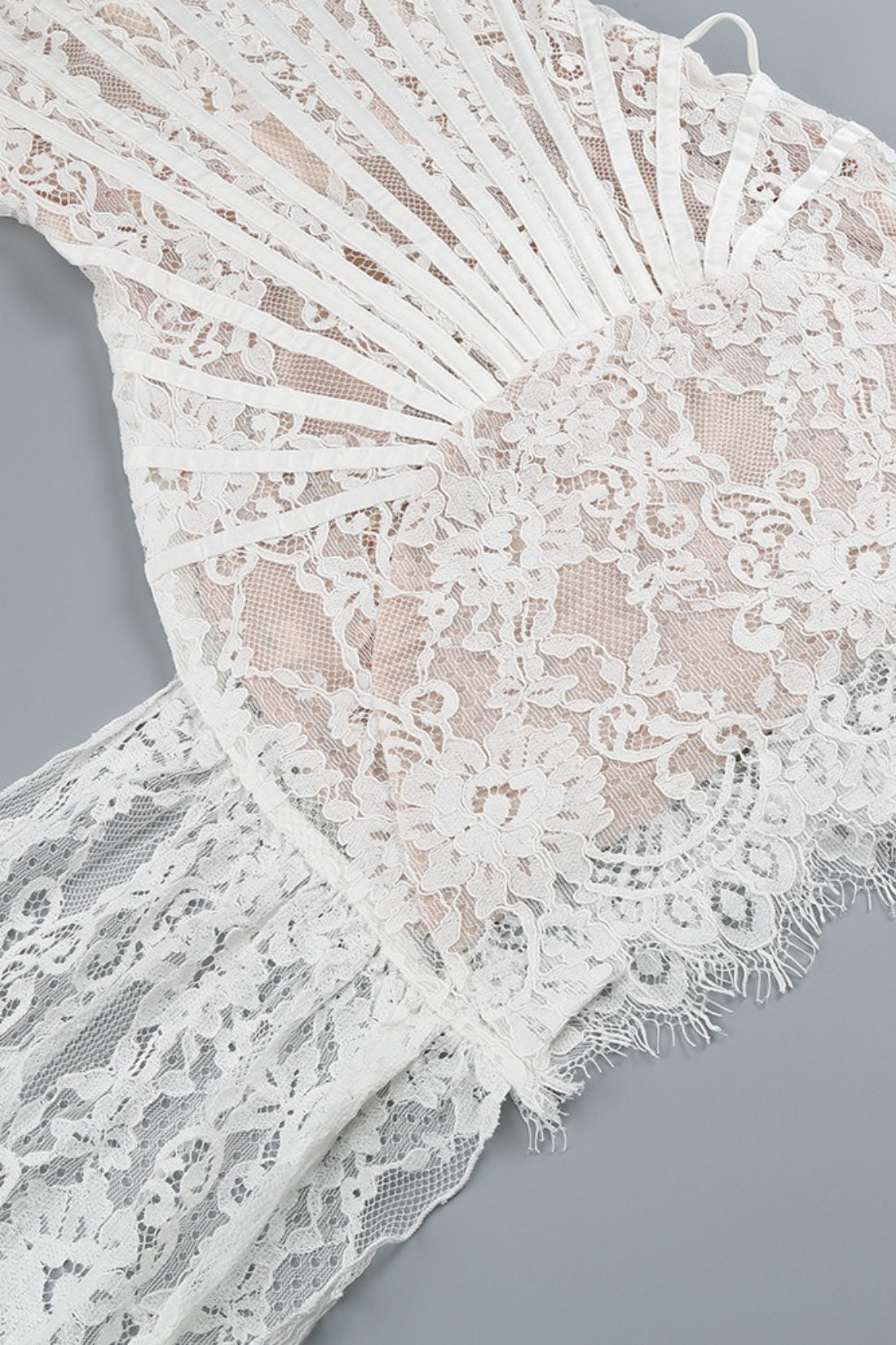 Lace Strapless Corset Sheer Mini Prom Dress - View 10
