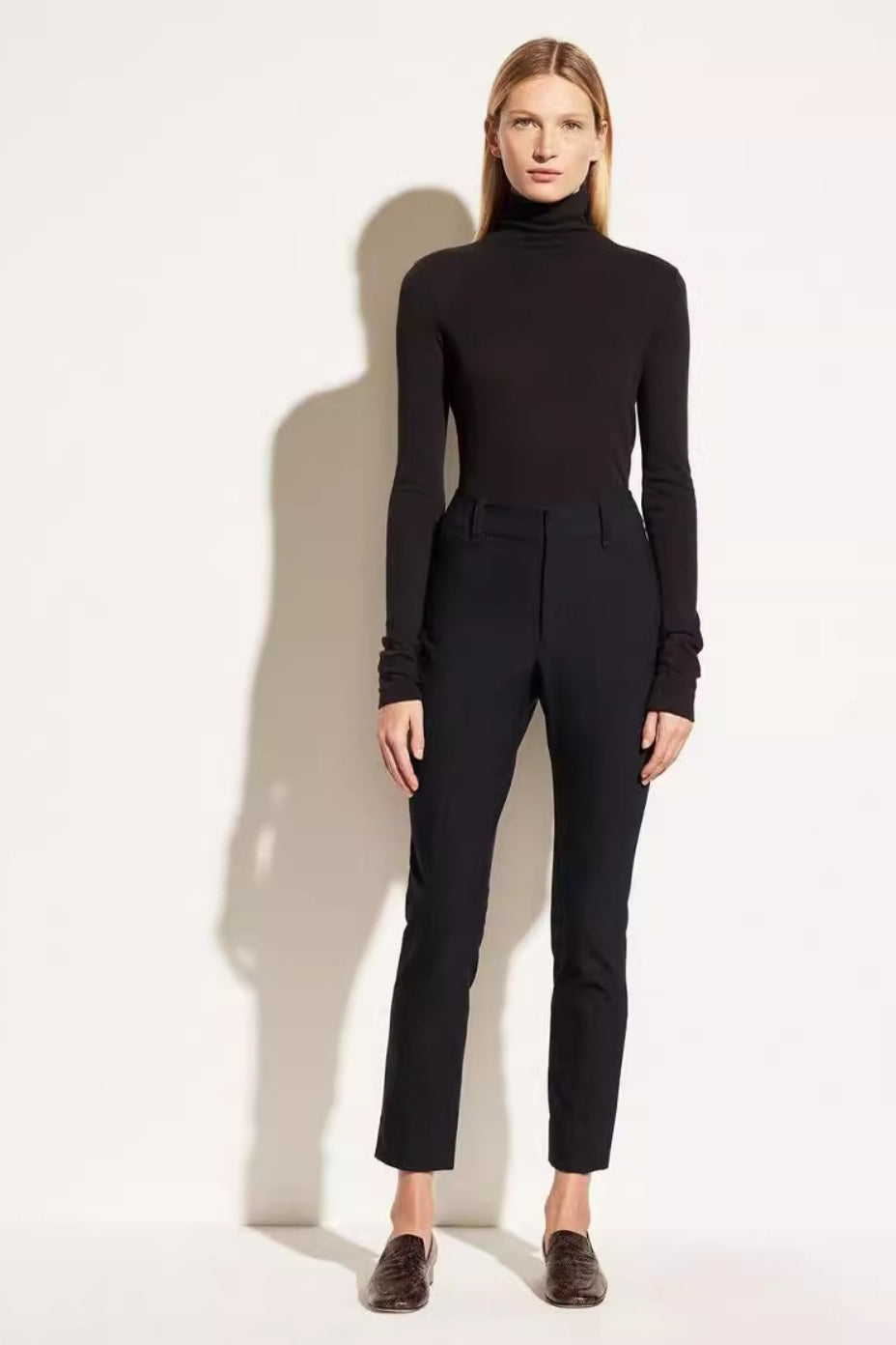 Cropped Straight High Waist Stretch Minimalist Pants