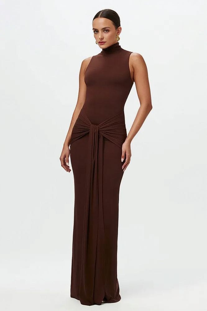 High Neck Sleeveless Tie Waist Wide Leg Jumpsuit 2