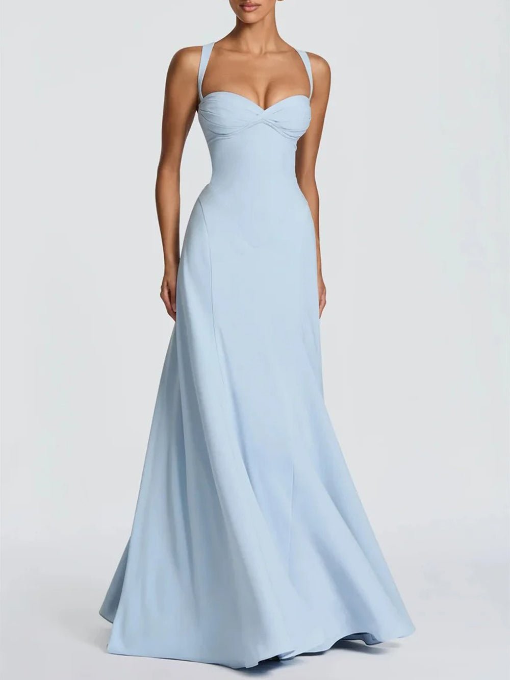 Sweetheart Neck A-Line Maxi Gown - View 3