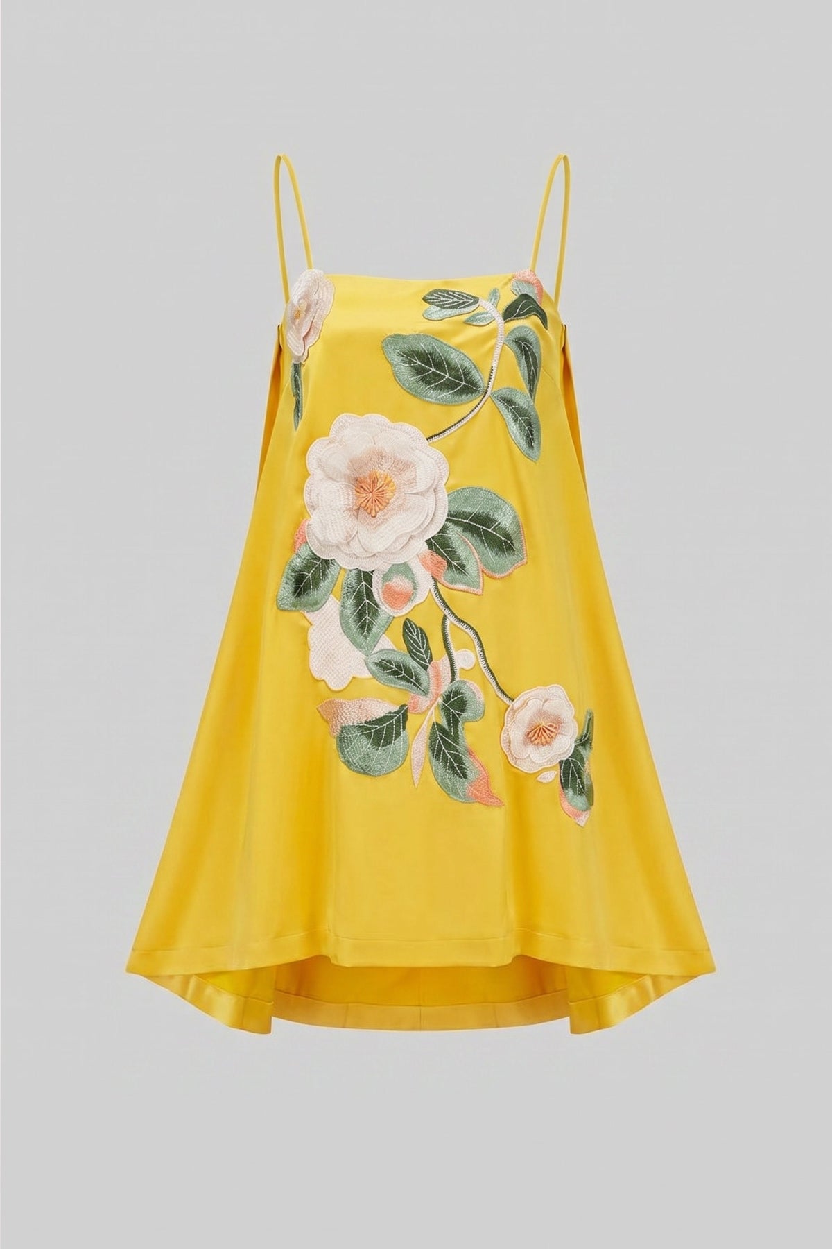 Spaghetti-Strap Mini Dress - Yellow - View 2