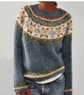 Boat Neck Fair Isle Long Sleeve Knit Jumper 2