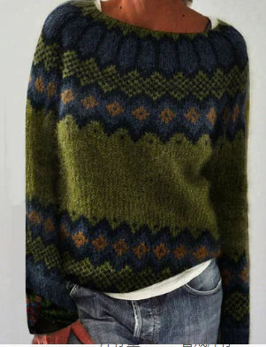 Boat Neck Fair Isle Long Sleeve Knit Jumper 6