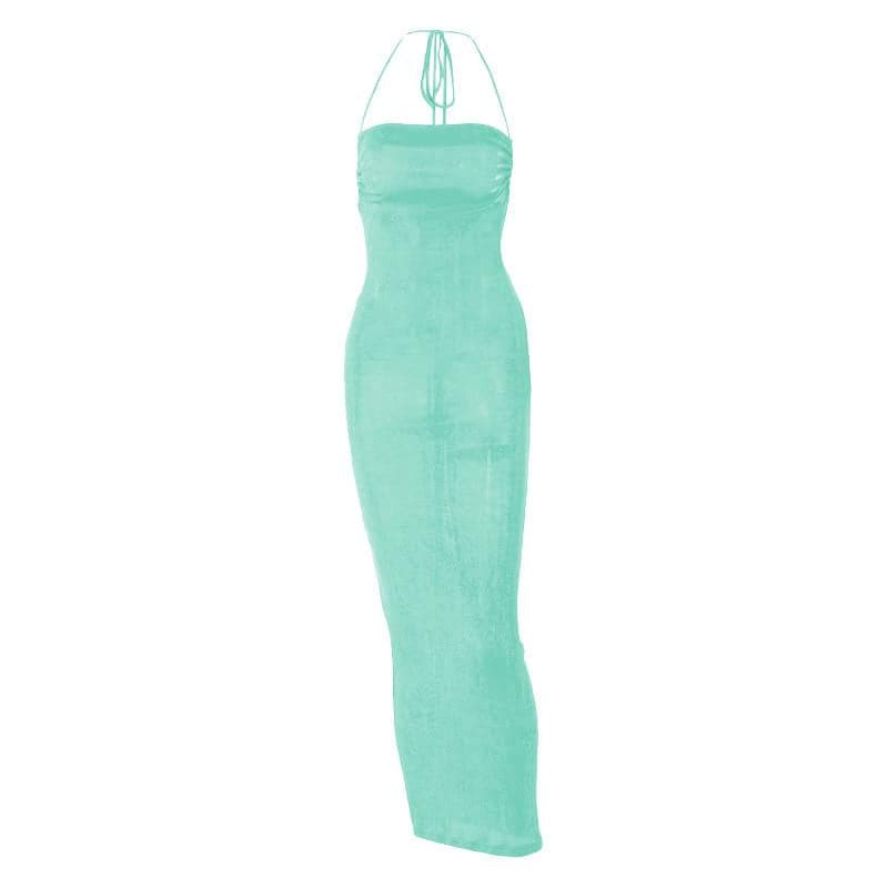 Knit Backless Cowl Neck Maxi Dress - View 13